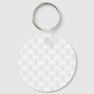 White Ribbon Pattern Keychain