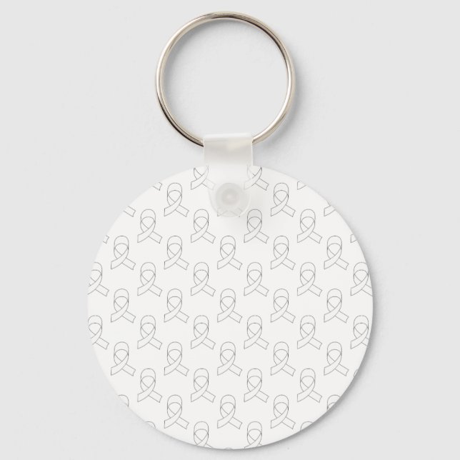 White Ribbon Pattern Keychain (Front)