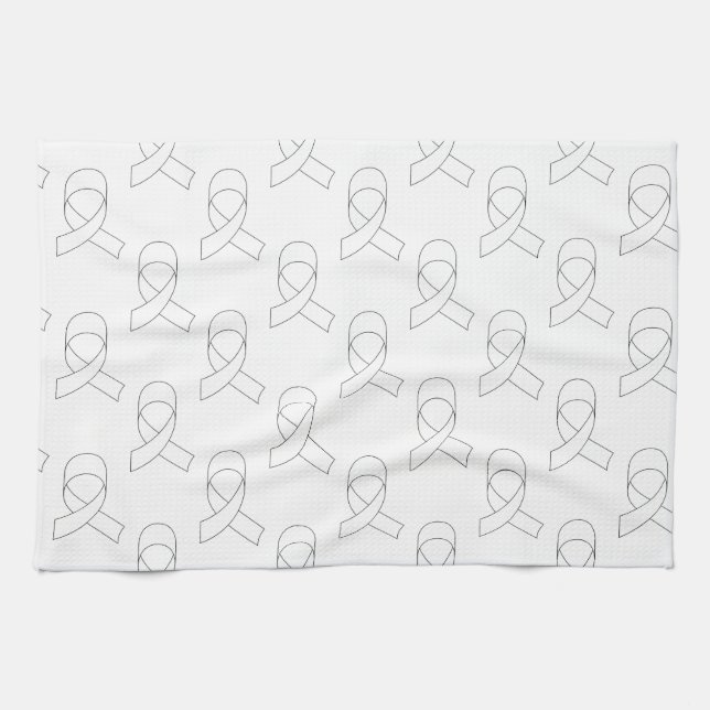 White Ribbon Pattern Kitchen Towel (Horizontal)