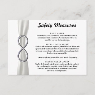 White Ribbon Silver Infinity Safety Measures Enclosure Card