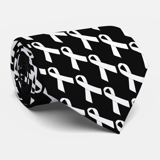 White Ribbons Tie (Rolled)