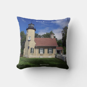 White River Light Station square pillow
