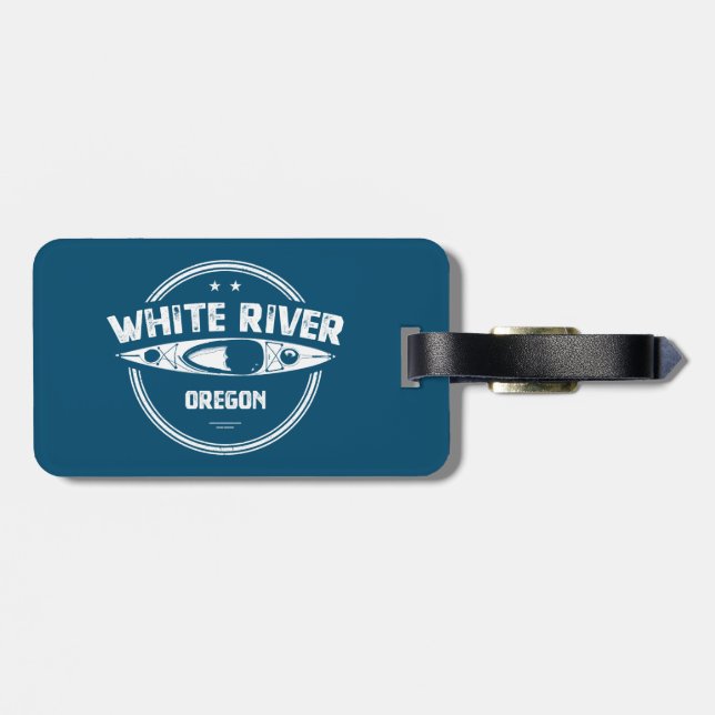 White River Oregon Kayak Luggage Tag (Back Horizontal)
