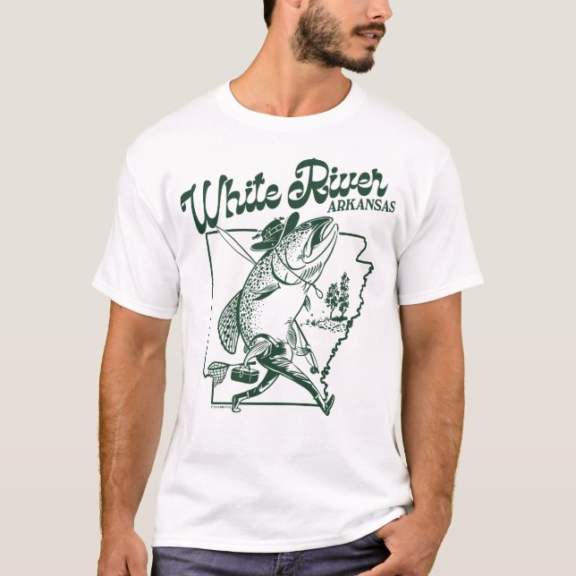 White River, steelhead trout vintage propaganda  T-Shirt (Front)