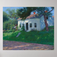 White Roadside Cottage by Dennis Miller Bunker