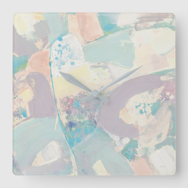 White Rock Pastel Square Wall Clock (Front)