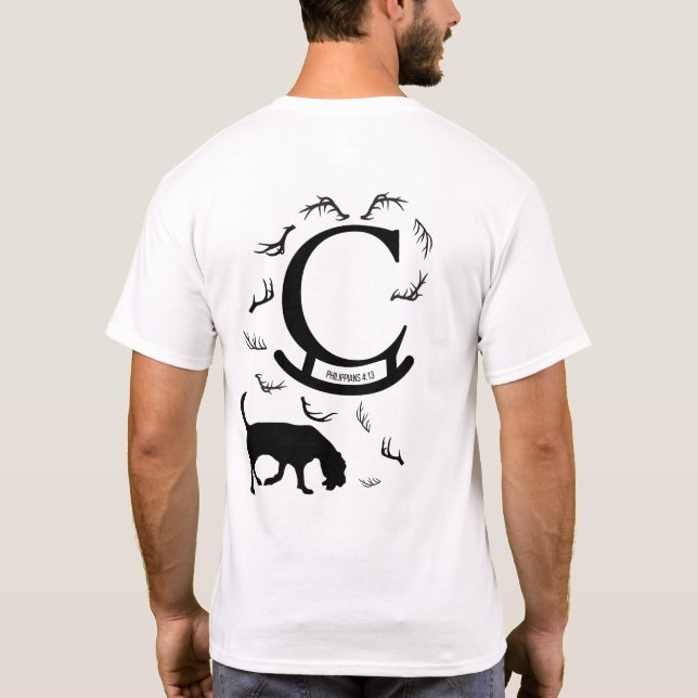 White Rockin C Bloodhound Hoodie T-Shirt (Back)