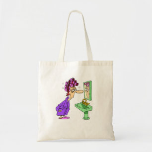 WHite roller lady tote bag for Her