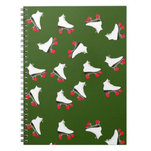 White  Roller Skates Spiral  Notebook