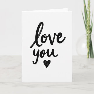 White Romantic Love You Card