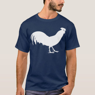White Rooster Bird Print T-Shirt