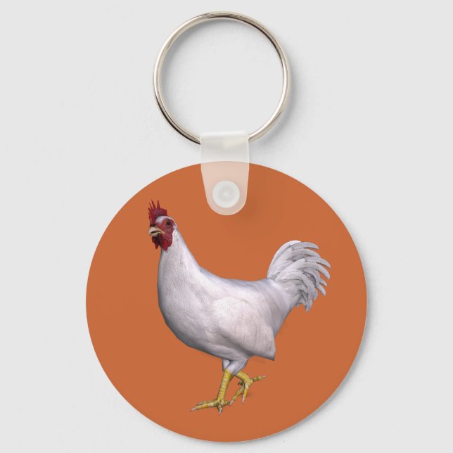 White Rooster Keychain (Front)