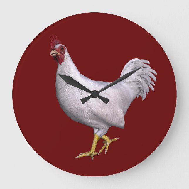 White Rooster Large Clock (Front)