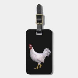 White Rooster Luggage Tag