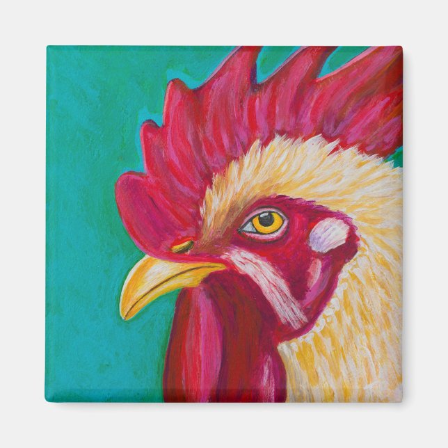 White Rooster Magnet (Front)