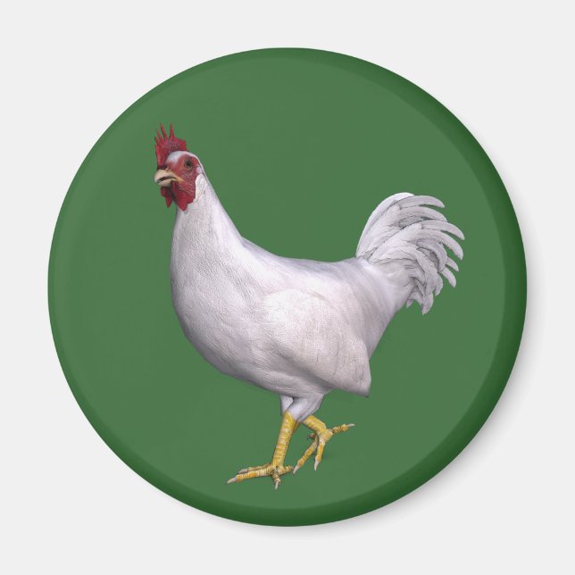 White Rooster Magnet (Front)