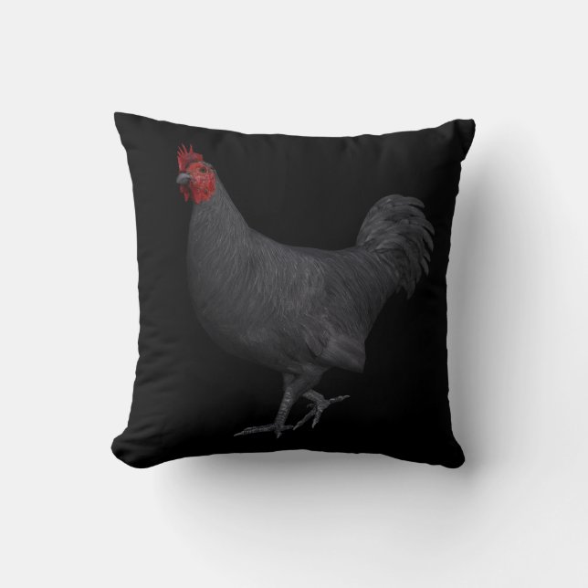 White Rooster Throw Pillow (Front)