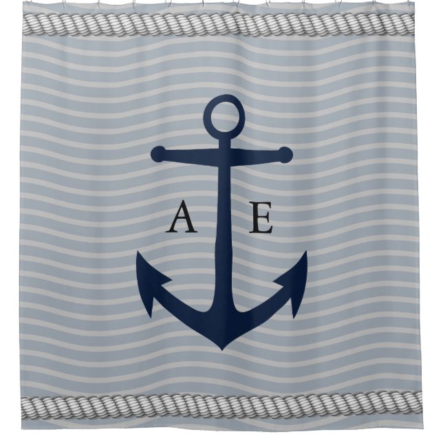 White Ropes and Navy Anchor Monogram (Front)