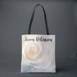 White rose abstract flower painting tote bag<br><div class="desc">White rose abstract flower painting
    wedding veil ,  white abstract background ,  white roses pattern background ,  white roses pattern watercolor background ,  
    aesthetic background ,  white rose ,   white ,  white rose flowers</div>