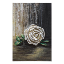 White Rose Acrylic Painting 