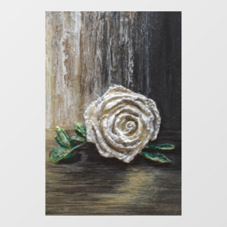 White Rose Acrylic Painting  Window Cling