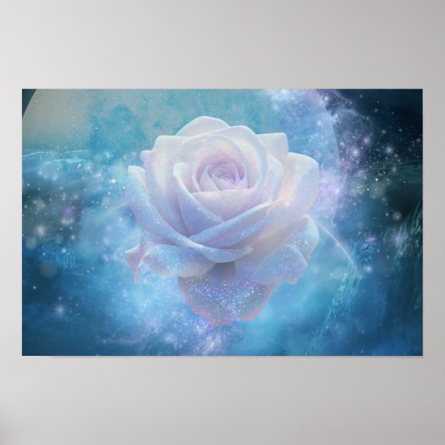 White Rose and Blue Moon Poster (Devant)