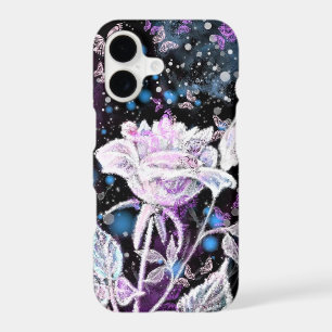 White Rose and Butterflies iPhone Case