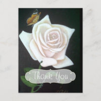White Rose and Butterfly Thank You