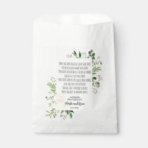 White Rose and Greenery Frame Irish Blessing Favour Bag