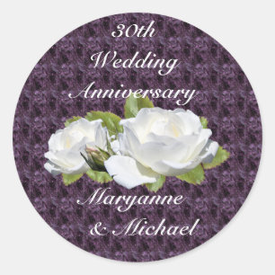 White Rose Anniversary Party Stickers