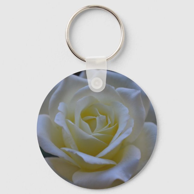 White rose at dusk keychain (Front)