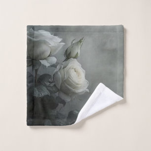 White Rose Bath Towel Set