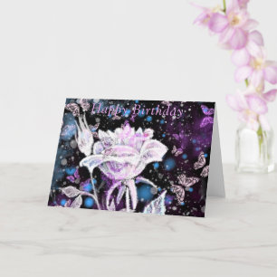 White Rose Birthday Card