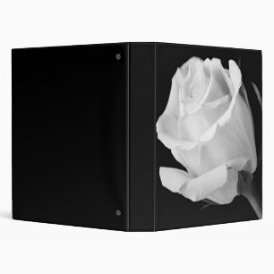 White Rose Black and White Binder Notebook