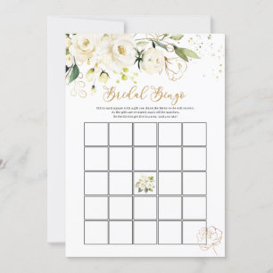 White Rose Bridal Bingo/Who knows the Bride Best  Invitation