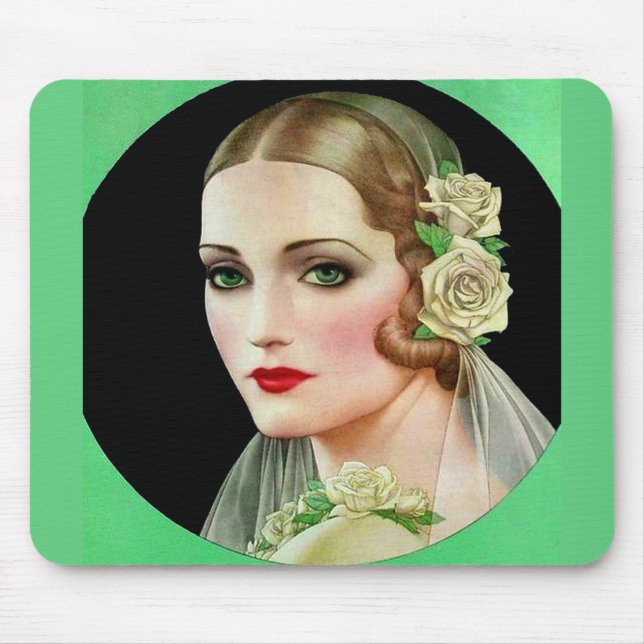 white rose bride mouse pad (Front)