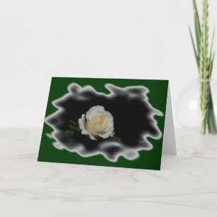 White Rose Burned Edges Card