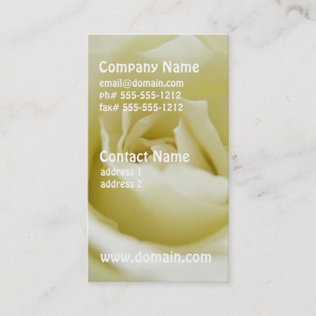 White Rose Business Cards (Front)