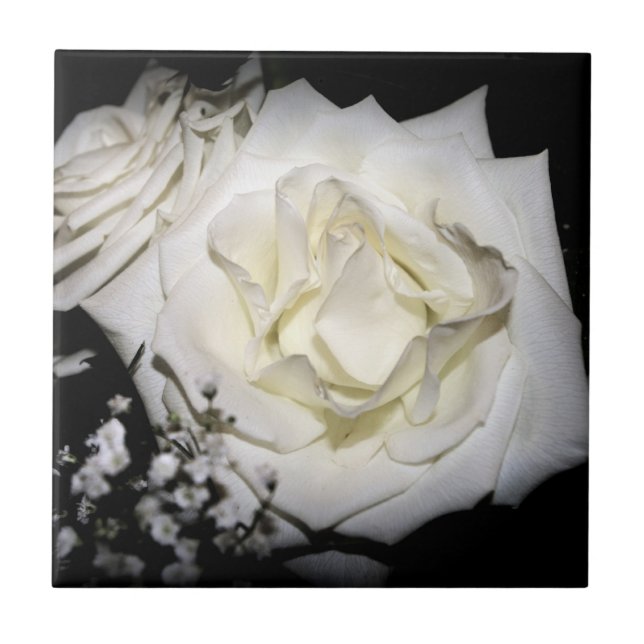 White Rose Ceramic Tile (Front)