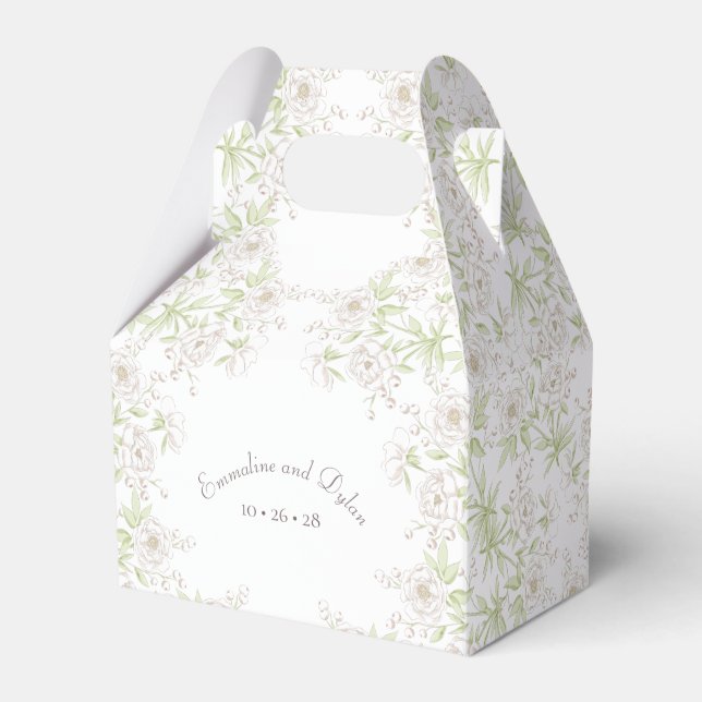 White Rose Classic Wedding Favor Box (Front Side)