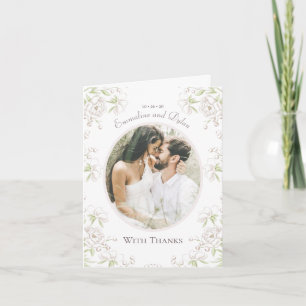 White Rose Classic Wedding Thank You Cards Photo