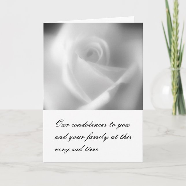 White Rose Condolence Card (Front)