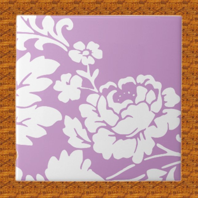 White Rose, Customizable background colour Tile (Creator Uploaded)