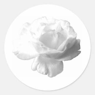 White Rose Design Classic Round Sticker
