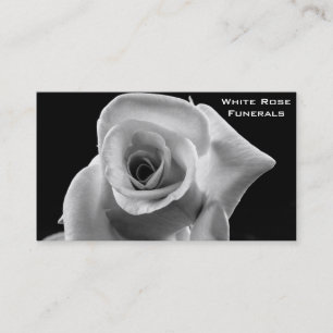 White Rose design funeral services business Card