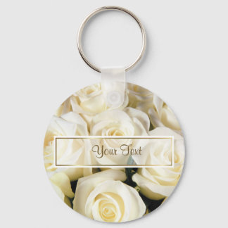 White Rose Elegance Template Keychain