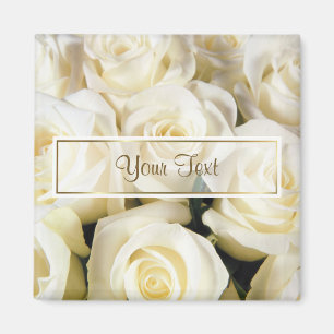 White Rose Elegance Template Magnet