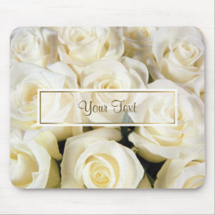White Rose Elegance Template Mouse Pad