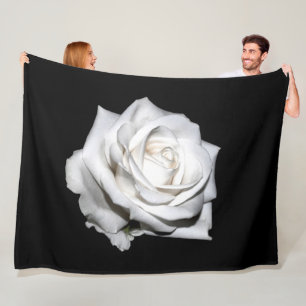 WHITE ROSE FLEECE BLANKET