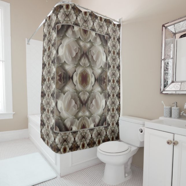 White Rose Floral Abstract Art Vintage (In Situ)